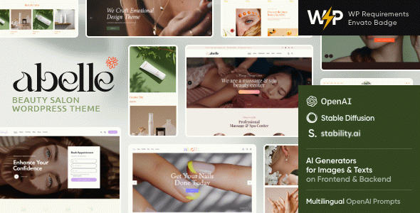 Abelle - Beauty Salon Elementor WordPress Theme + Online Beauty Store
