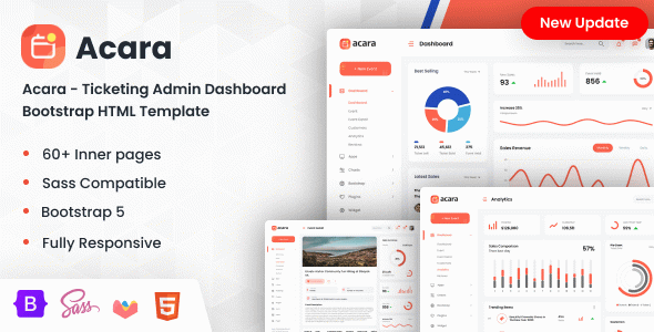 Acara - Ticketing Admin Dashboard Bootstrap HTML Template