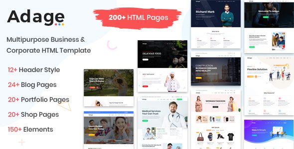 Adage Multipurpose - Agency, Digital Marketing, Business & Corporate Multi-Purpose Template