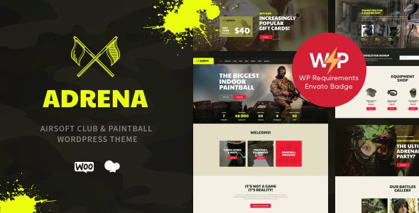 Adrena | Strikeball Club & Paintball Shooting WordPress Theme