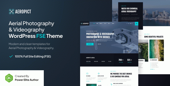 Aeropict – Drone Aerial Photography & Videography Gutenverse FSE WordPress Block Theme