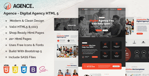 Agence - Digital Agency HTML Template