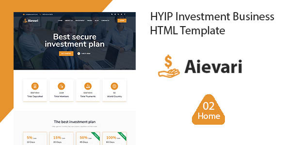 Aievari - HYIP Investment Business HTML Template