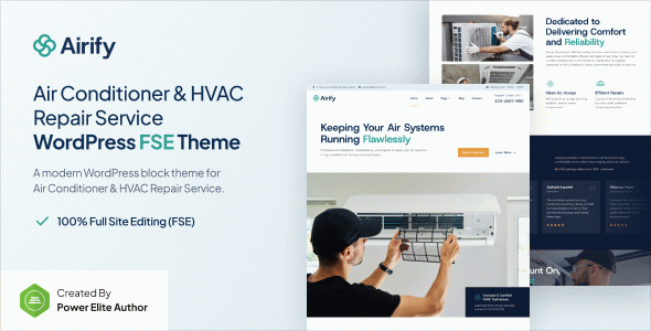 Airify – HVAC Repair Service Gutenverse FSE WordPress Block Theme