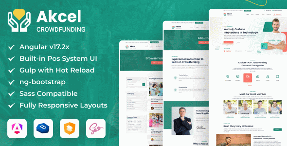 Akcel - Angular 17+ Crowdfunding & Charity Template