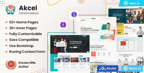 Akcel - React Crowdfunding & Charity Template