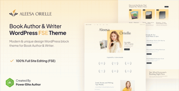 Aleesa – Book Author & Writer Gutenverse FSE WordPress Block Theme