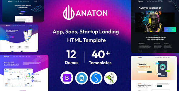 Anaton - AI SaaS Landing Page Template