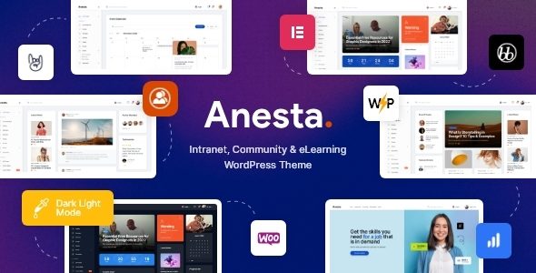Anesta - Intranet, Extranet, Community and BuddyPress WordPress Theme + Courses