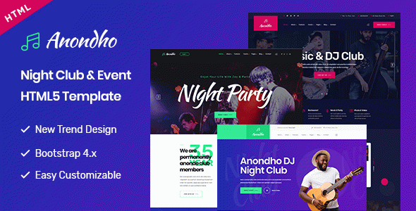 Anondho - Night Club & Event HTML5 Template