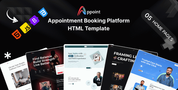 Appoint – Multipurpose Appointment Booking Platform HTML Template