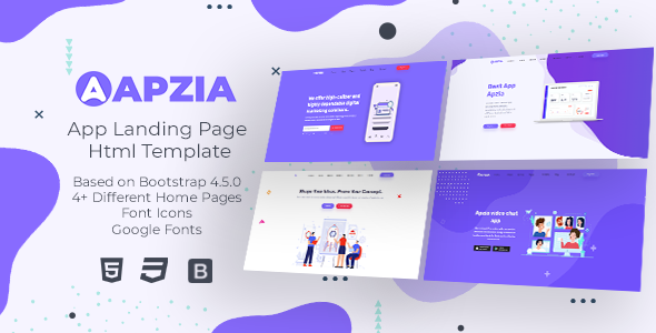 Apzia - App Landing Page HTML Template
