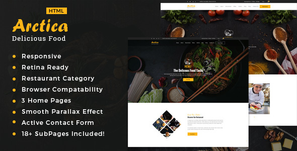 Artica : Restaurant, Food & Cafe HTML Template