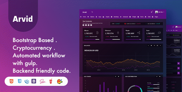 Arvid - Bootstrap Cryptocurrency Admin Dashboard Template