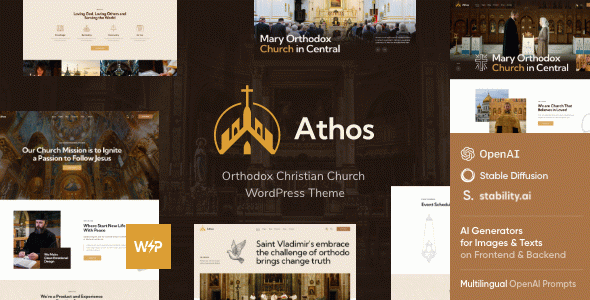 Athos - Orthodox Christian Church WordPress Theme + Events & Store