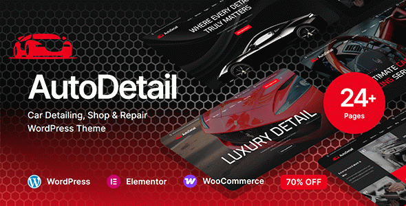 AutoDetail - Car Detailing, Car Listing, Shop & Repair WordPress Theme