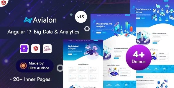Avialon - Data Science & AI Big Data Angular 17+ Template