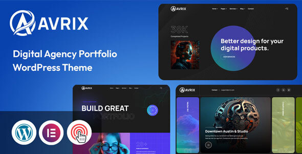Avrix - Digital Agency Portfolio WordPress Theme