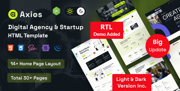 Axios - Digital Agency HTML Template