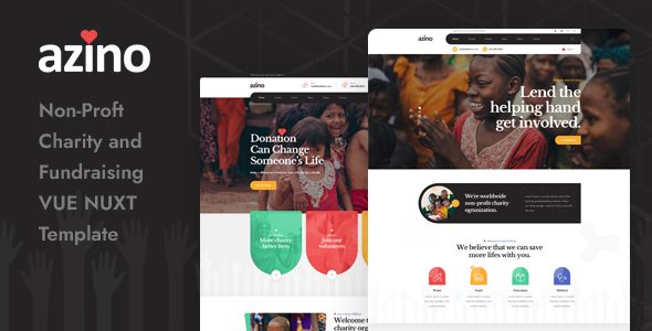 Azino - Nonprofit Charity Vue Nuxt Template