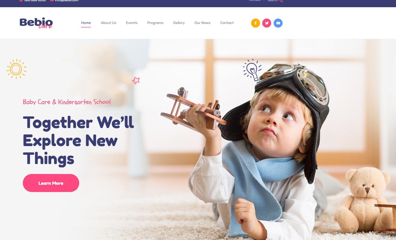 Bebio Kindergarten Baby Care WordPress Theme