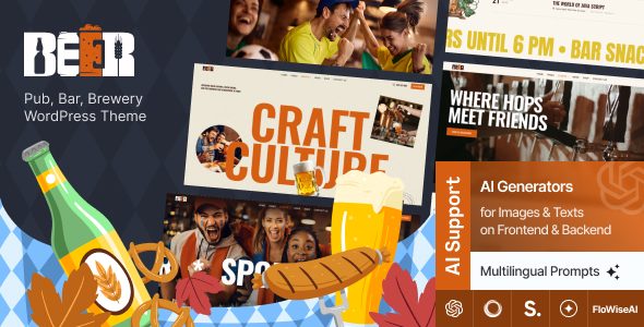 Beer - Pub, Bar, Brewery WordPress Theme + Events & Online Store