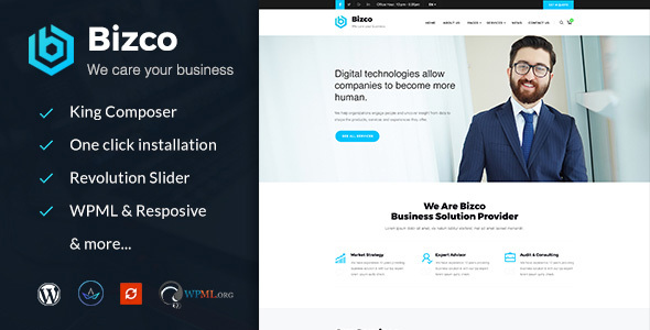 Bizco : Business Consulting and Professional Services WordPress Theme