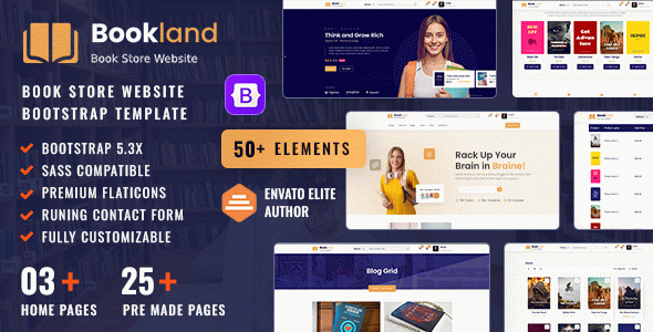 Bookland - Bookstore E-commerce Bootstrap 5 HTML Template