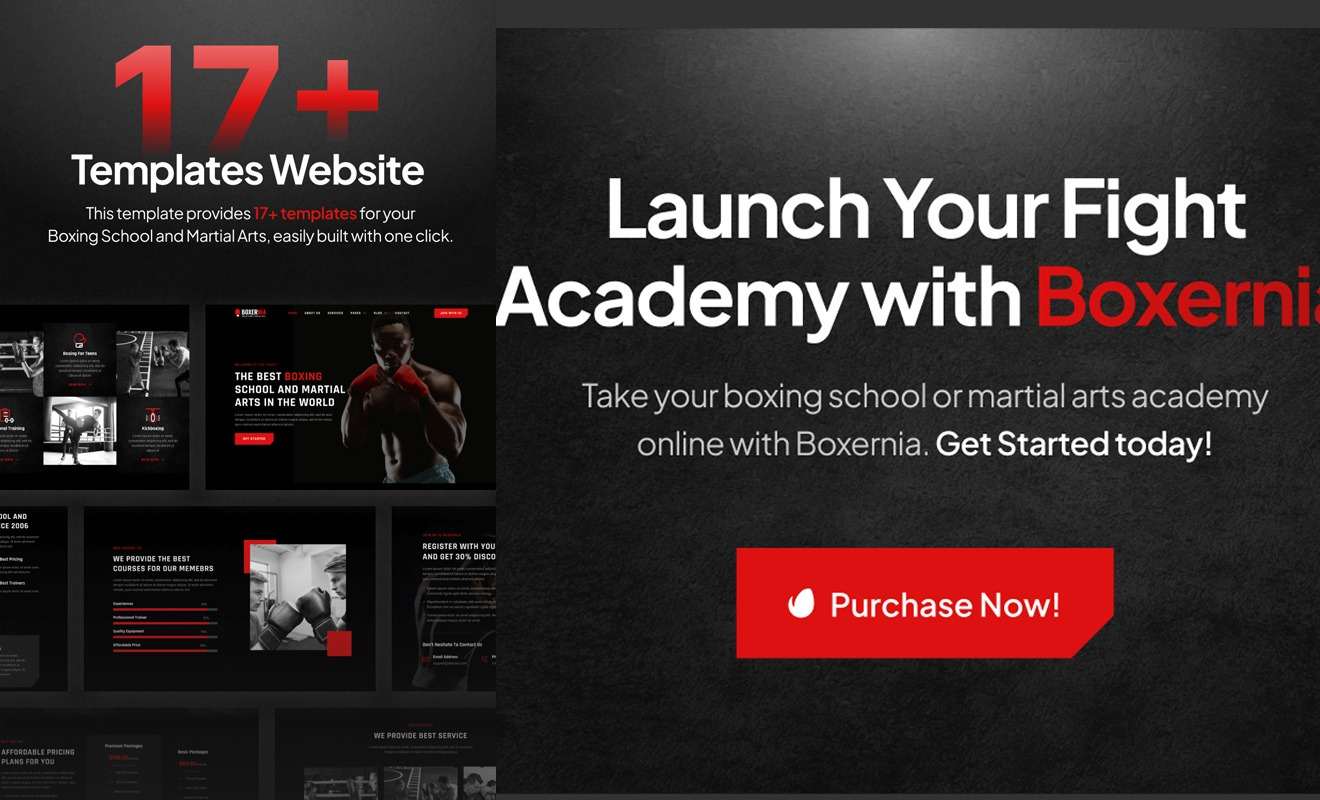 Boxernia Boxing School Martial Arts FSE WordPress Theme