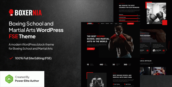 Boxernia – Boxing School & Martial Arts Gutenverse FSE WordPress Block Theme