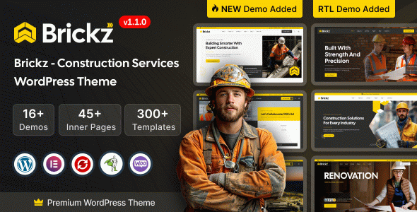 Brickz – Construction WordPress Theme
