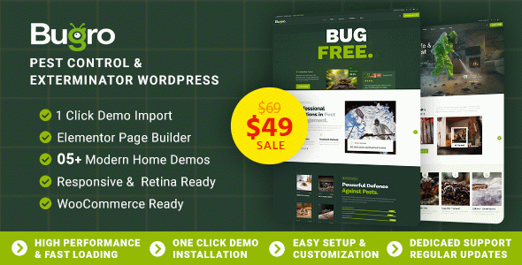 Bugro - Pest Control, Exterminator & Fumigation Services WordPress Theme