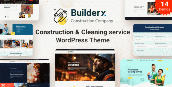 Builderx - Construction & Cleaning service WordPress Theme