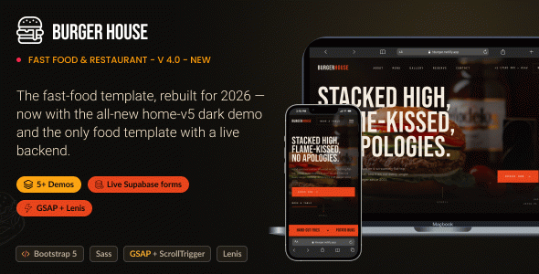 Burger House – Fast Food and Restaurant HTML Template