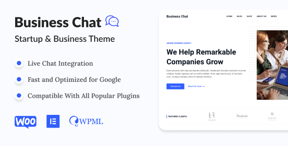 Business Chat - Startup & Business WordPress Theme