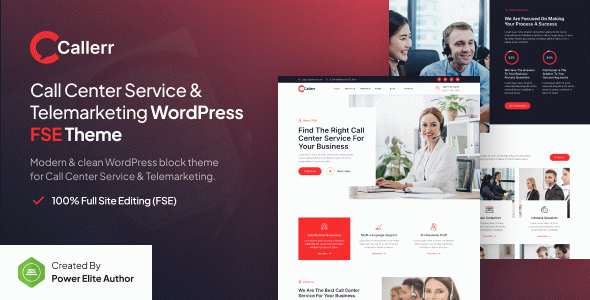 Callerr – Call Center Service & Telemarketing Gutenverse FSE WordPress Block Theme