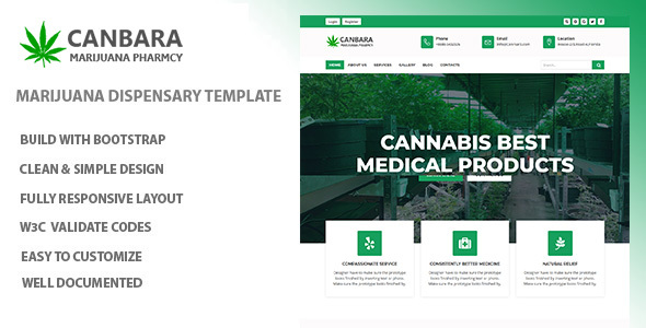 Canbara - Medical Marijuana HTML Template