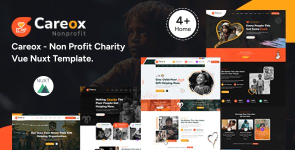 Careox - Nonprofit Charity Vue Nuxt Template