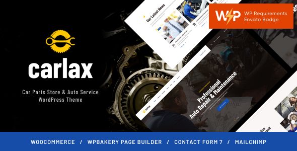 Carlax | Car Garage & Auto Repair Service WordPress Theme + Parts Store