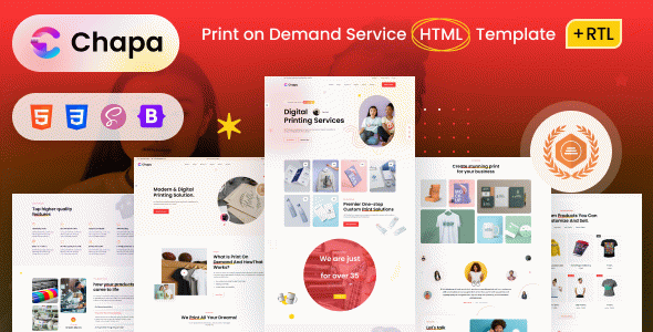 Chapa - Printing Services Company HTML5 Template + RTL