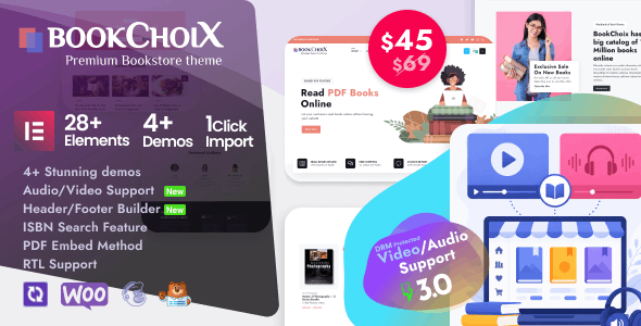 Choix - Bookstore WordPress Theme - Built with Elementor WooCommerce