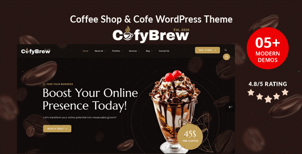 Cofybrew – Coffee Shop & Cafe WordPress Theme