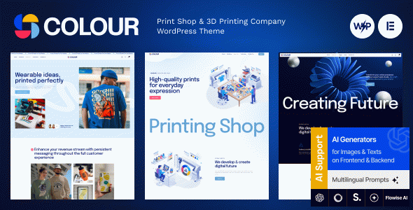 Colour - Print Shop & 3D Printing Company WordPress Theme