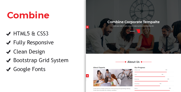 Combine - One Page Corporate Responsive HTML Template