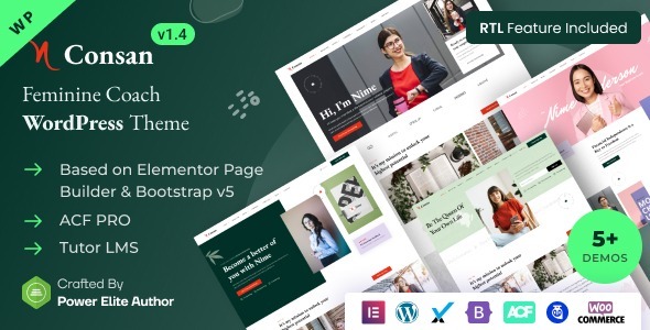 Consan - Feminine Coach & Consulting WordPress Theme