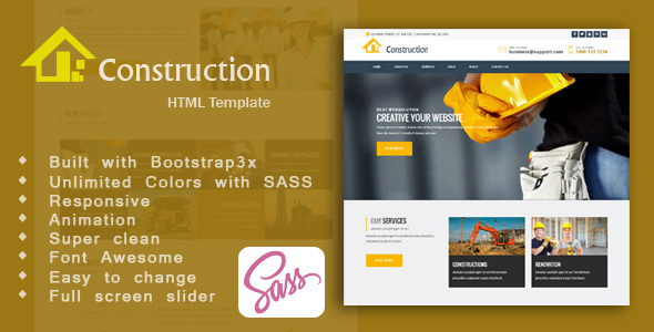 Construction - Construction, Building & Maintenance Business HTML5 Template
