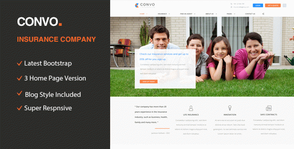 Convo - HTML5 template for Business And Insurance Agency