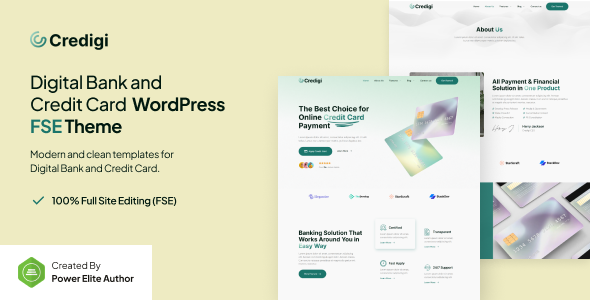Credigi – Digital Bank & Credit Card Gutenverse FSE WordPress Block Theme
