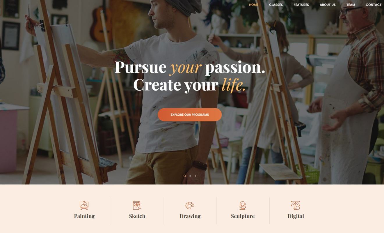 Crown Art ??? Arts School WordPress Theme