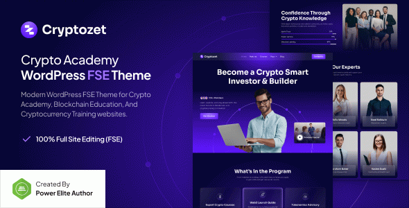 Cryptozet ??? Crypto & Blockchain Academy Gutenverse FSE WordPress Block Theme
